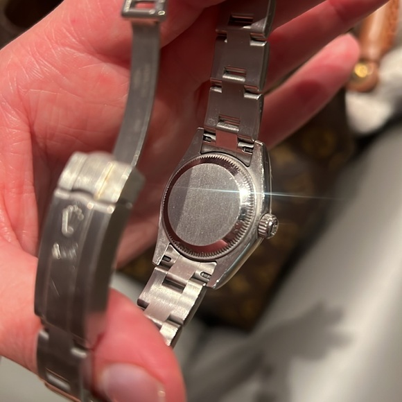 🩷Authentic Rolex Oyster Perpetual Women Watch Stainless Steel Silver Pink Black - Picture 15 of 16